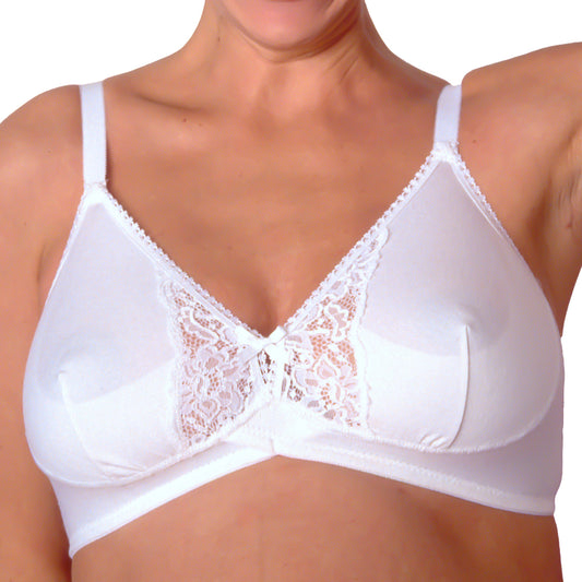 Reggiseno Premaman in Cotone con Pizzo Coppa C Bianco - Mysanity