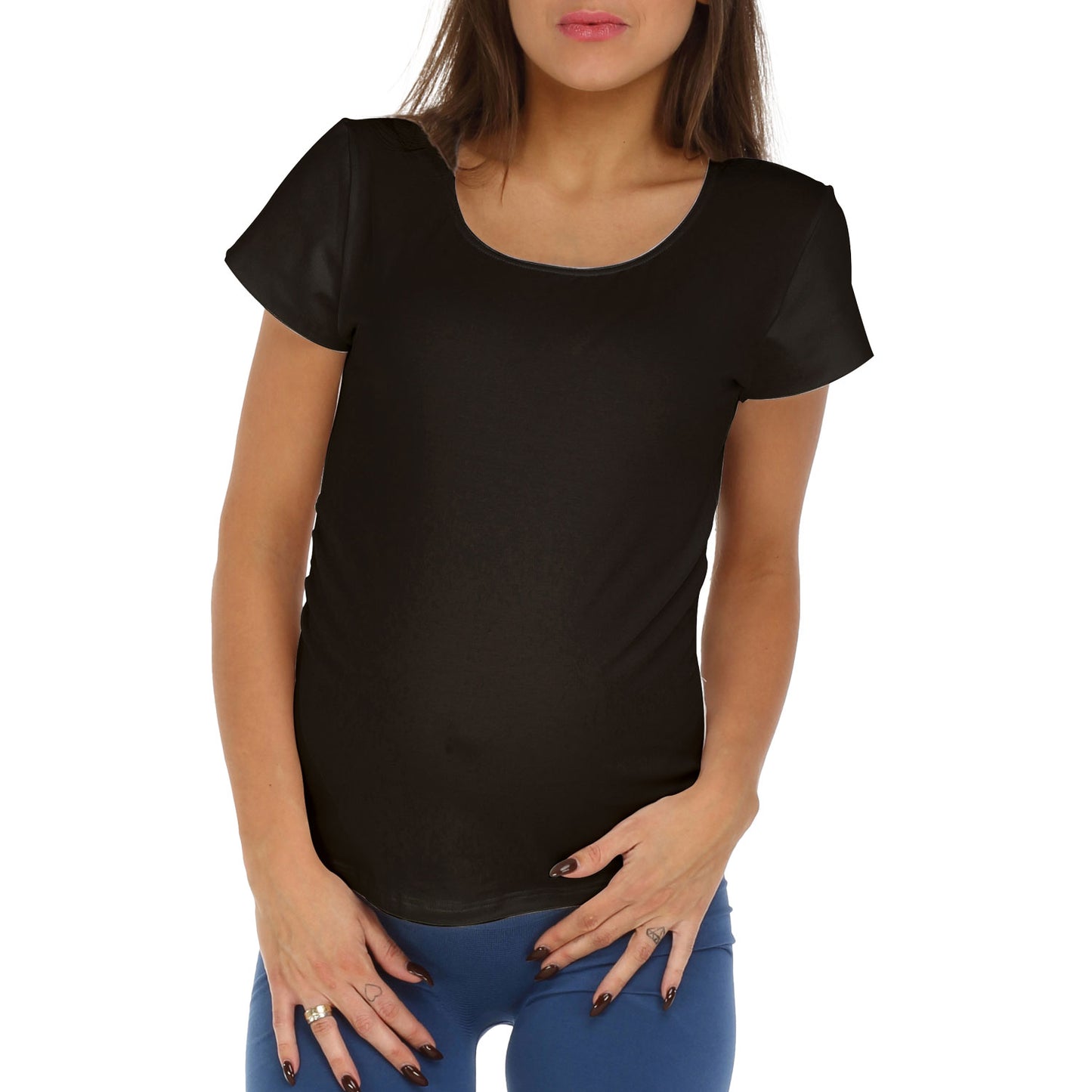 Shirt Gravidanza Modal bielastica Nero - Mysanity